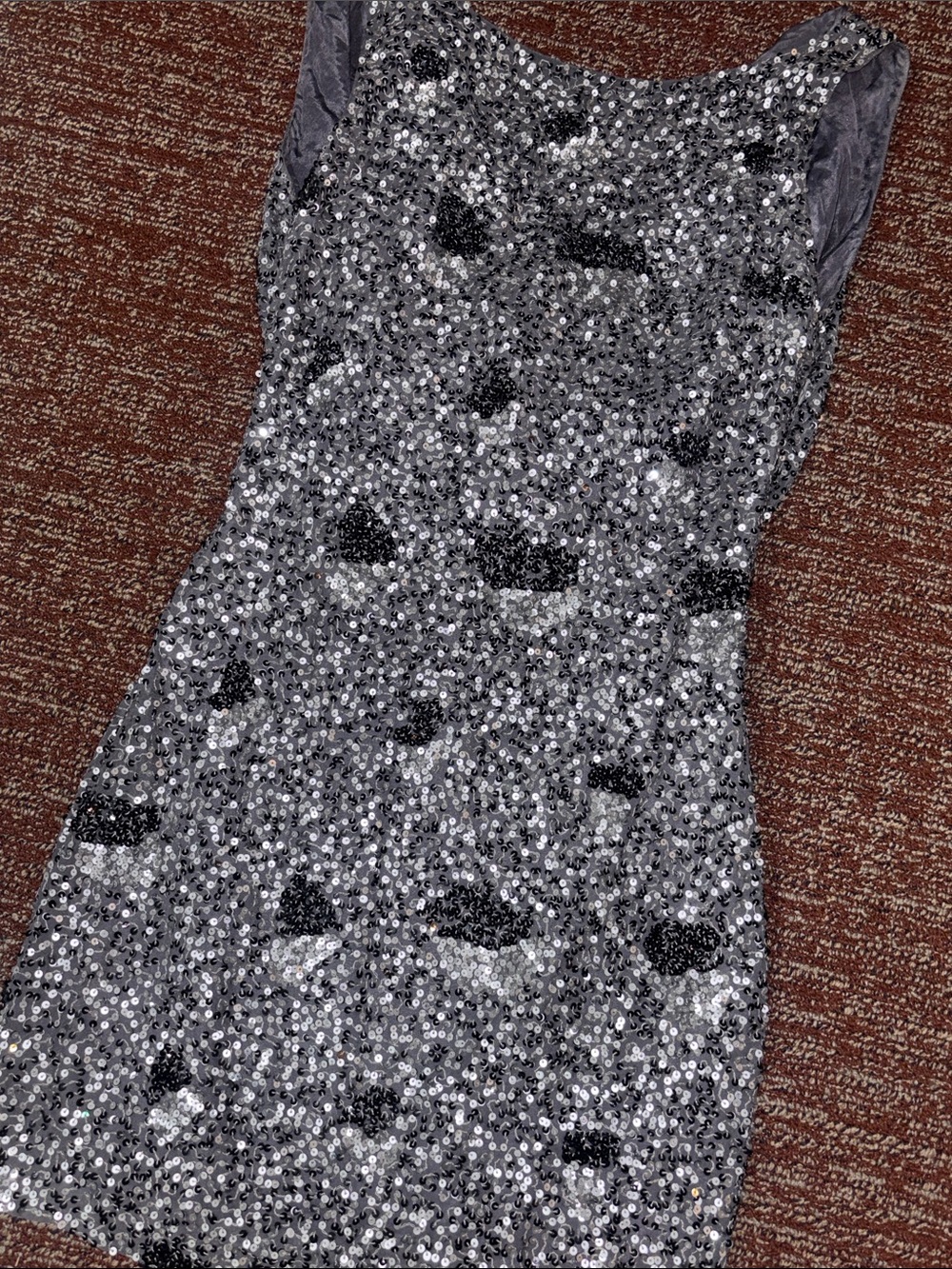 Alexia Admor dress silver sequin draped back fitted mini party formal dress Xs